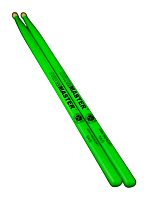  барабанные палочки флуоресцентные зеленые премиум  DRUMMASTER Fluoresent series American Hickory 5B GREEN 